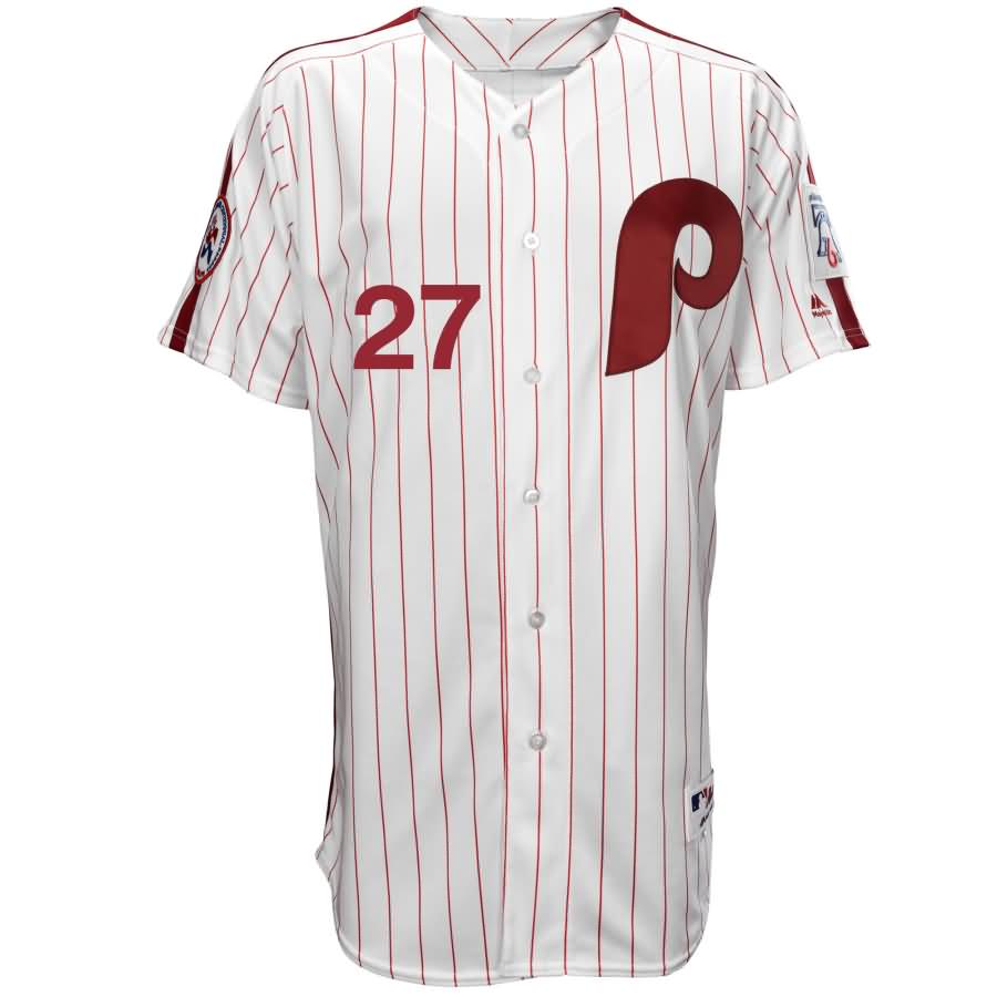 Aaron Nola Philadelphia Phillies Majestic Authentic 1976 Turn Back the Clock Player Jersey - White/Scarlet