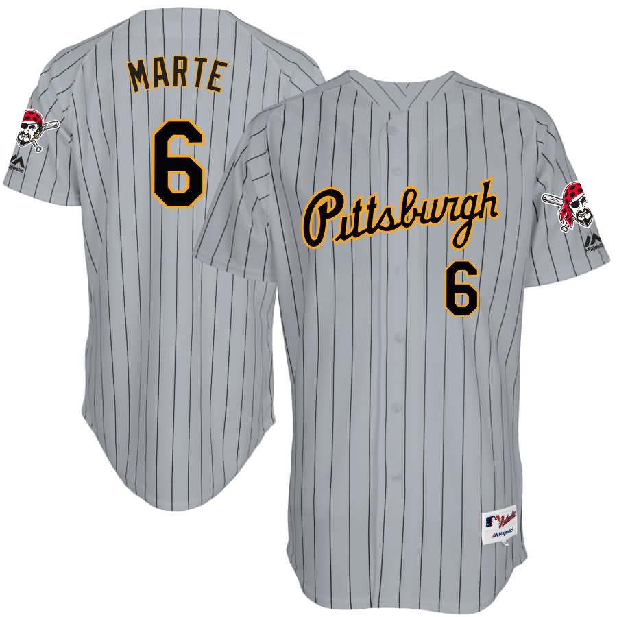 Starling Marte Pittsburgh Pirates Majestic 1997 Throwback Turn Back The Clock Flex Base Authentic Jersey - Gray