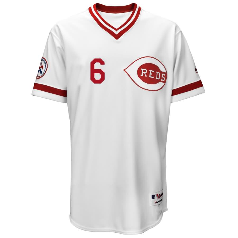 Billy Hamilton Cincinnati Reds Majestic 1976 Turn Back the Clock Throwback Authentic Player Jersey - White