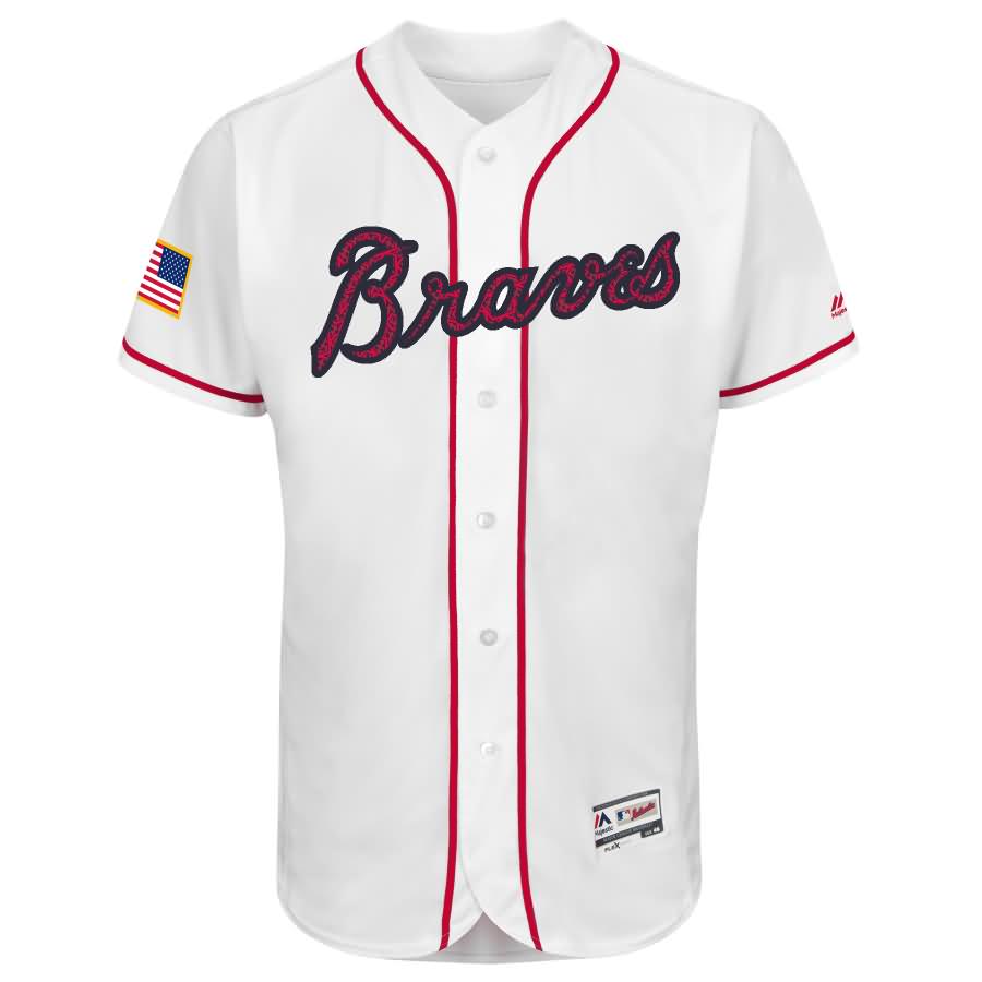 Atlanta Braves Majestic Fashion Stars & Stripes Flex Base Team Jersey - White