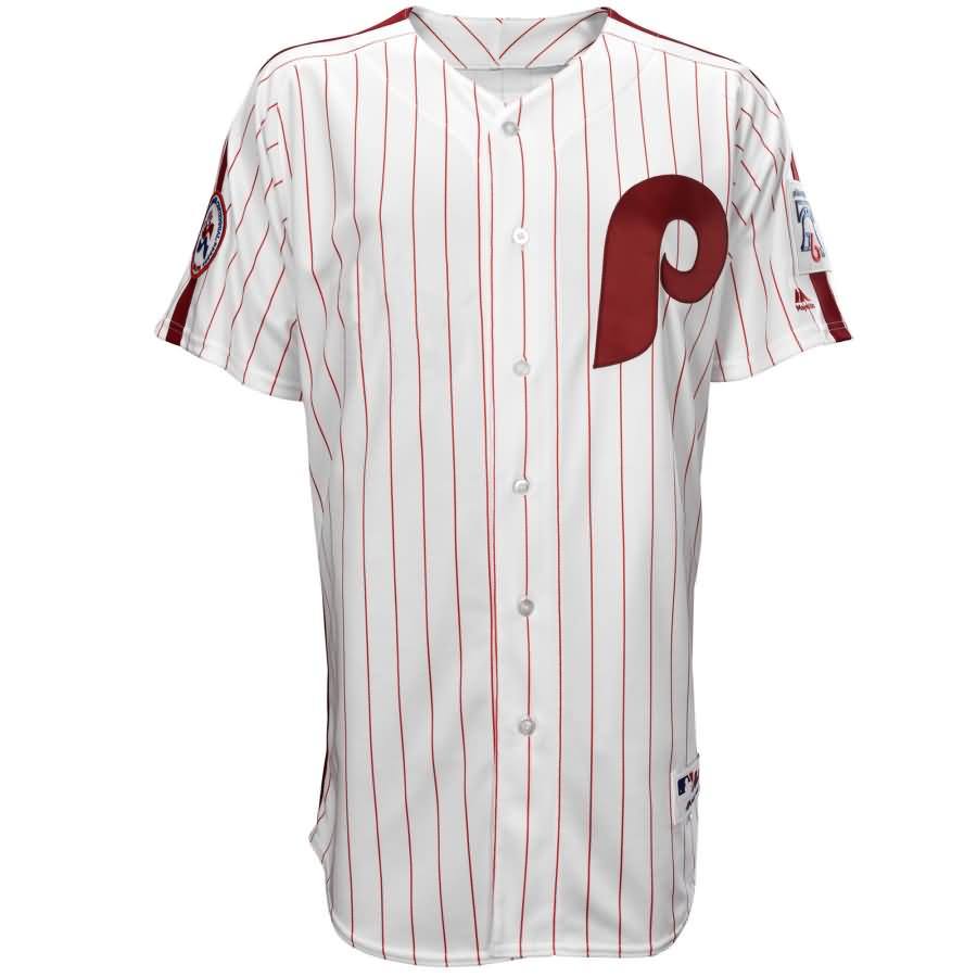 Philadelphia Phillies Majestic 1976 Turn Back the Clock Authentic Team Jersey - White/Scarlet