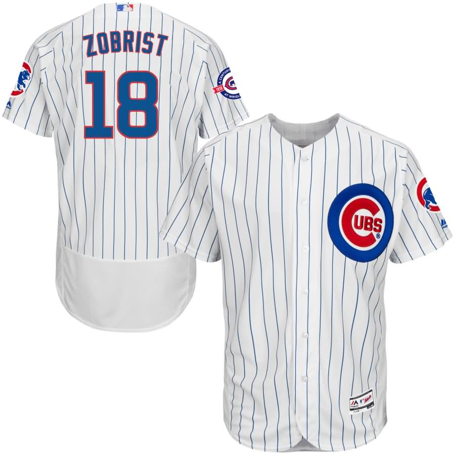 Ben Zobrist Chicago Cubs Majestic Home Flex Base Authentic Collection Player Jersey - White/Royal