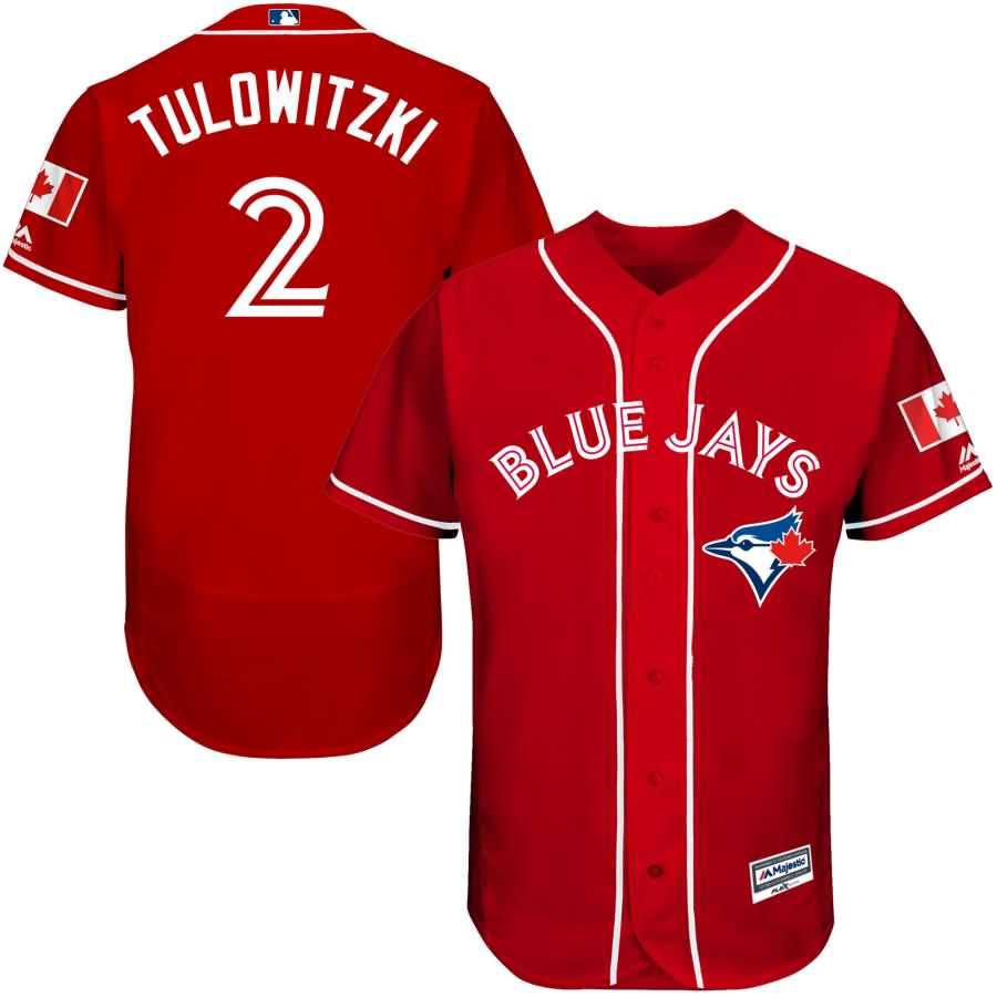 Troy Tulowitzki Toronto Blue Jays Majestic Fashion Canada Day Flex Base Authentic Player Jersey - Scarlet