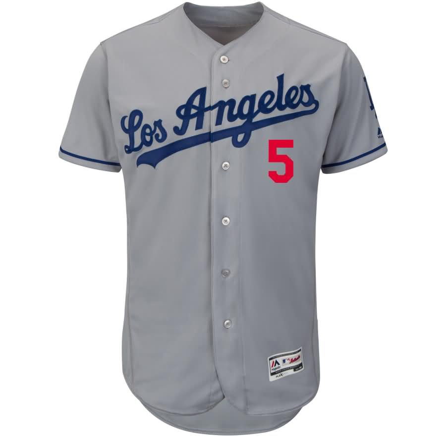 Corey Seager Los Angeles Dodgers Majestic Road Flex Base Authentic Collection Player Jersey - Gray