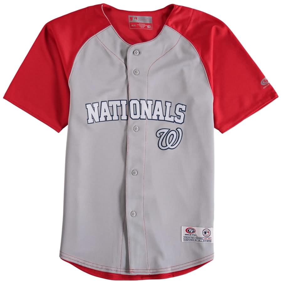 Washington Nationals Stitches Youth Double Play Jersey - Gray/Red