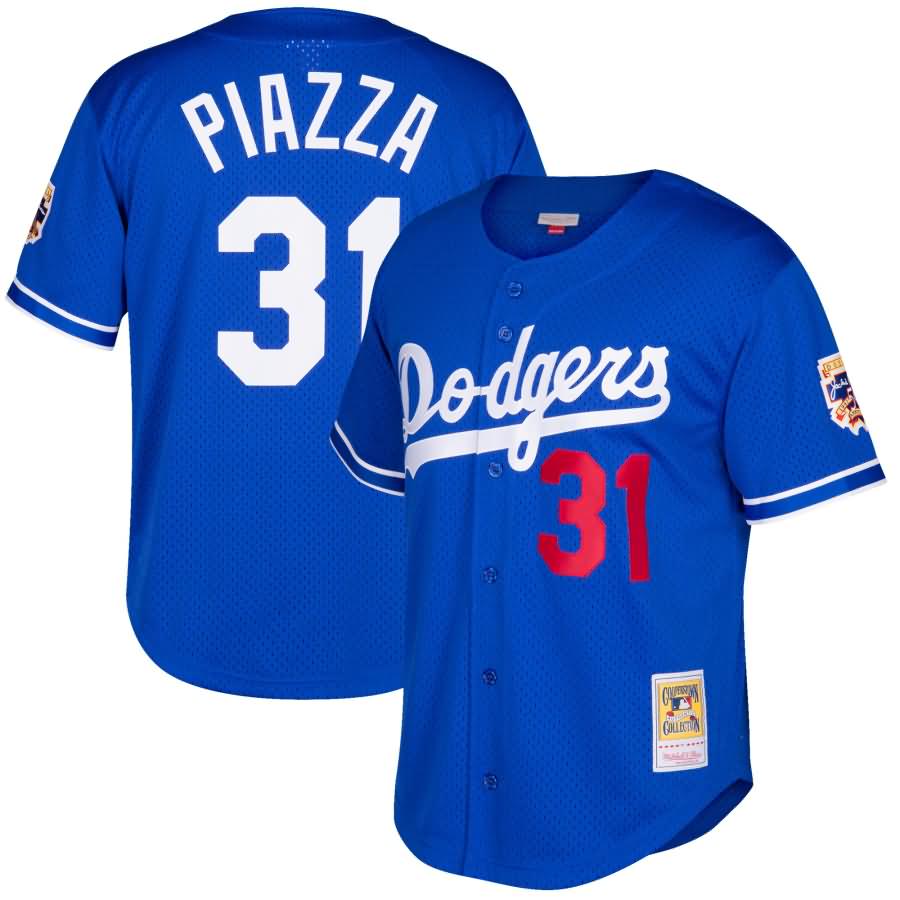 Mike Piazza Los Angeles Dodgers Mitchell & Ness Cooperstown Collection Mesh Batting Practice Jersey - Royal