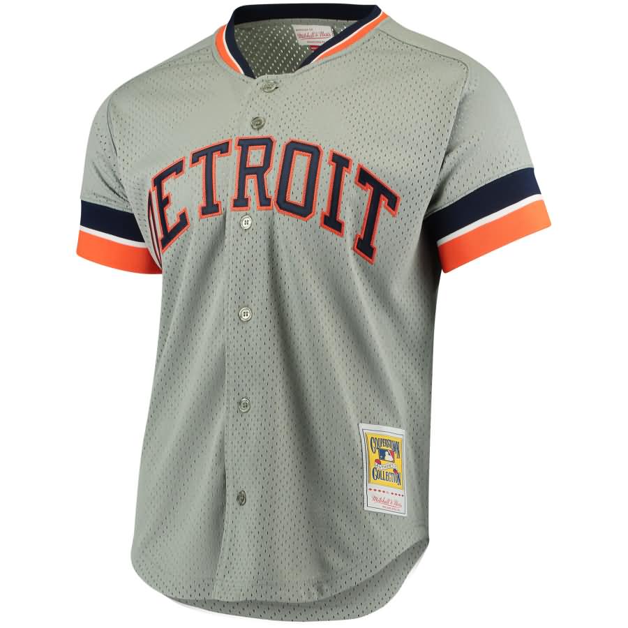 Kirk Gibson Detroit Tigers Mitchell & Ness Fashion Cooperstown Collection Mesh Batting Practice Jersey - Gray