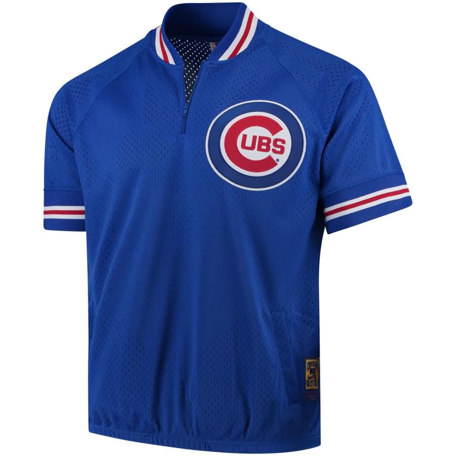 Chicago Cubs Mitchell & Ness Cooperstown Collection Mesh Batting Practice Quarter-Zip Jersey - Royal