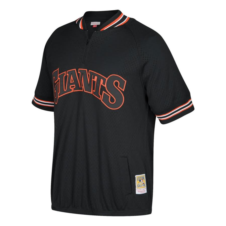 Will Clark San Francisco Giants Mitchell & Ness Cooperstown Collection Mesh Batting Practice Quarter-Zip Jersey - Black