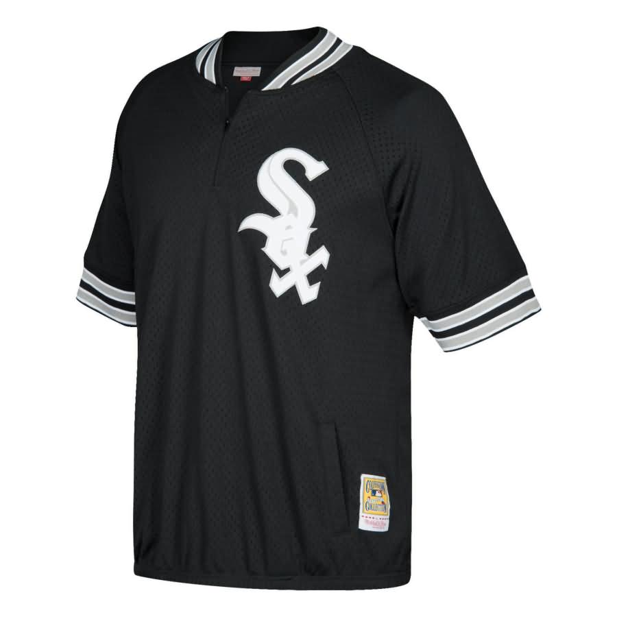 Bo Jackson Chicago White Sox Mitchell & Ness Cooperstown Collection Mesh Batting Practice Quarter-Zip Jersey - Black