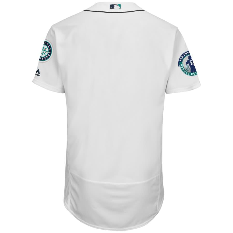 Seattle Mariners Majestic Griffey Retirement Day Patch Flex Base Team Jersey - White