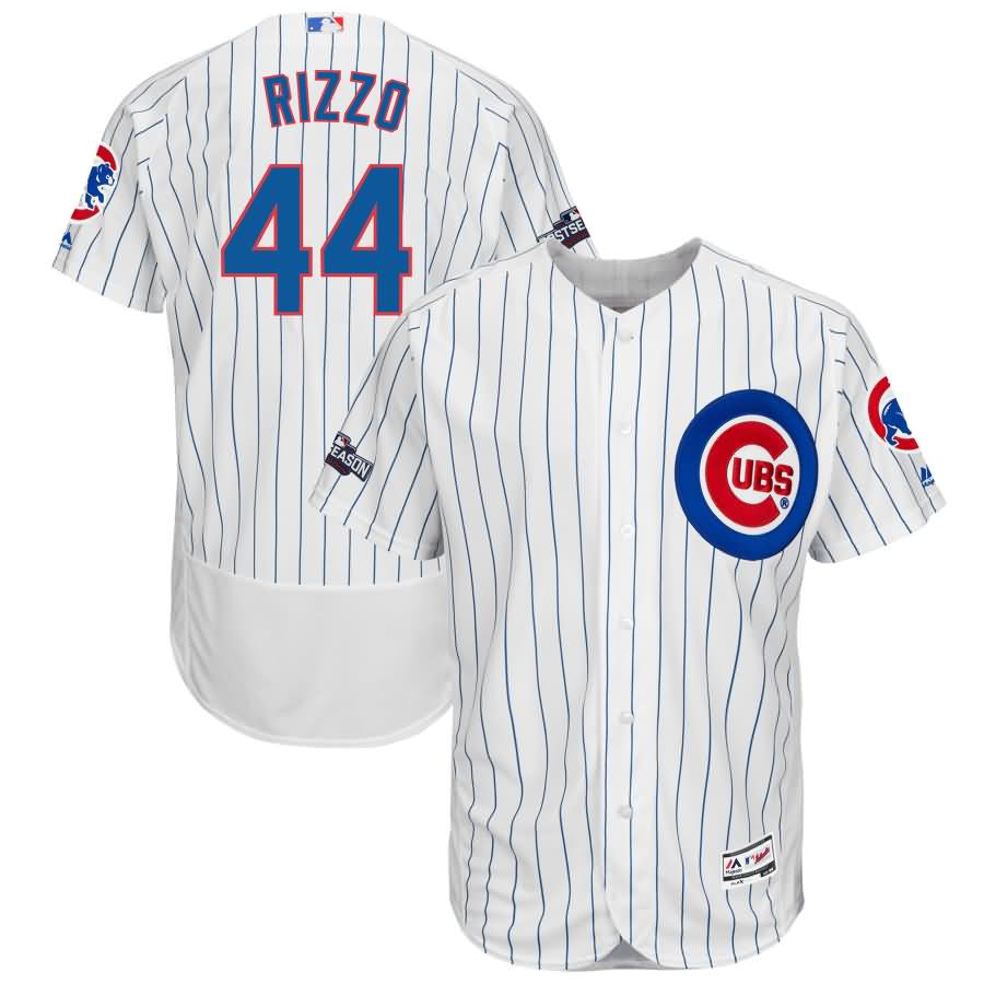 Anthony Rizzo Chicago Cubs Majestic Home 2016 Postseason Patch Flex Base Authentic Collection Player Jersey - White/Royal