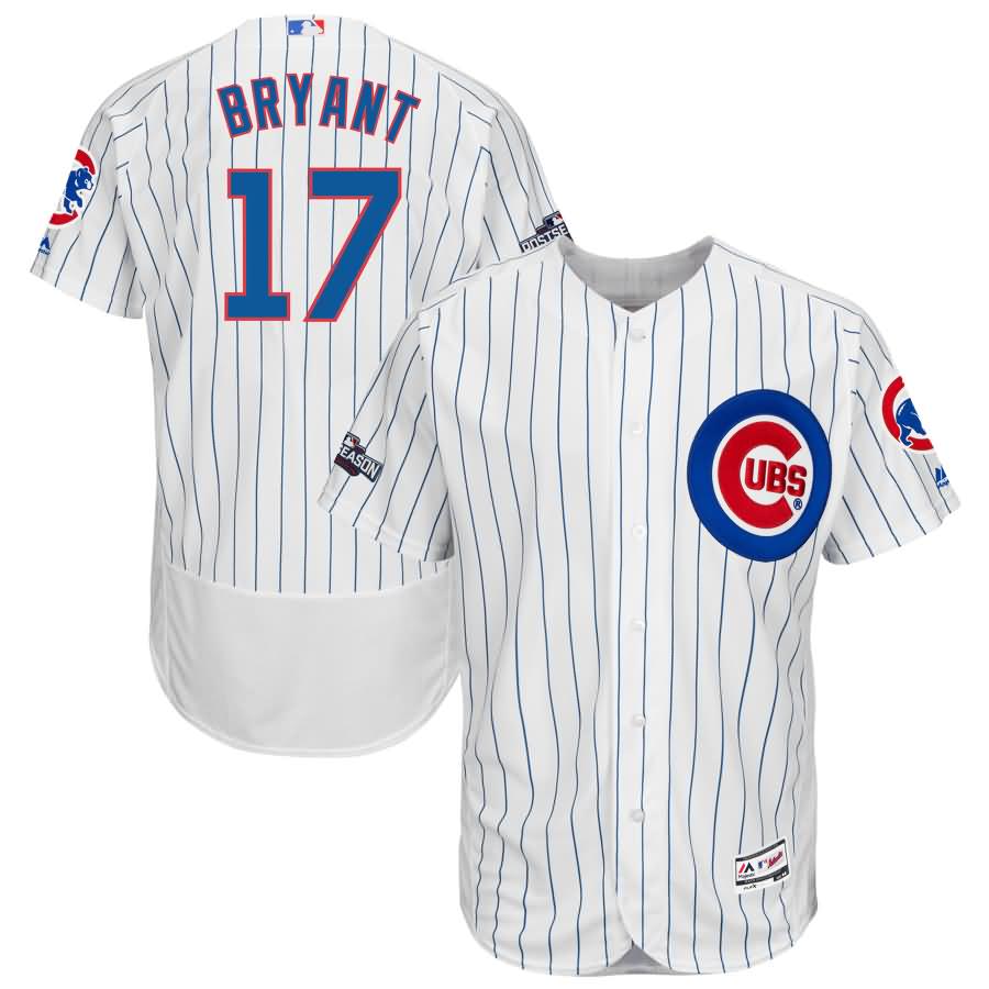 Kris Bryant Chicago Cubs Majestic Home 2016 Postseason Patch Flex Base Authentic Collection Player Jersey - White/Royal