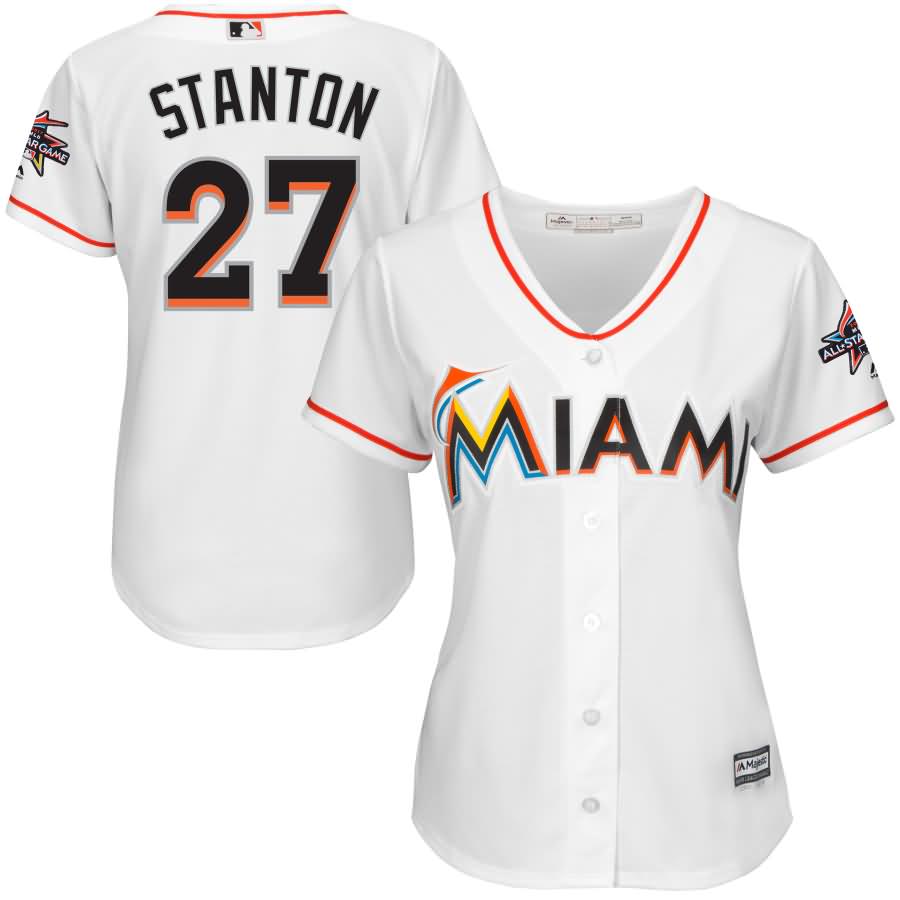 Giancarlo Stanton Miami Marlins Majestic Women's 2017 All-Star Game Home Cool Base Replica Jersey with Patch - White