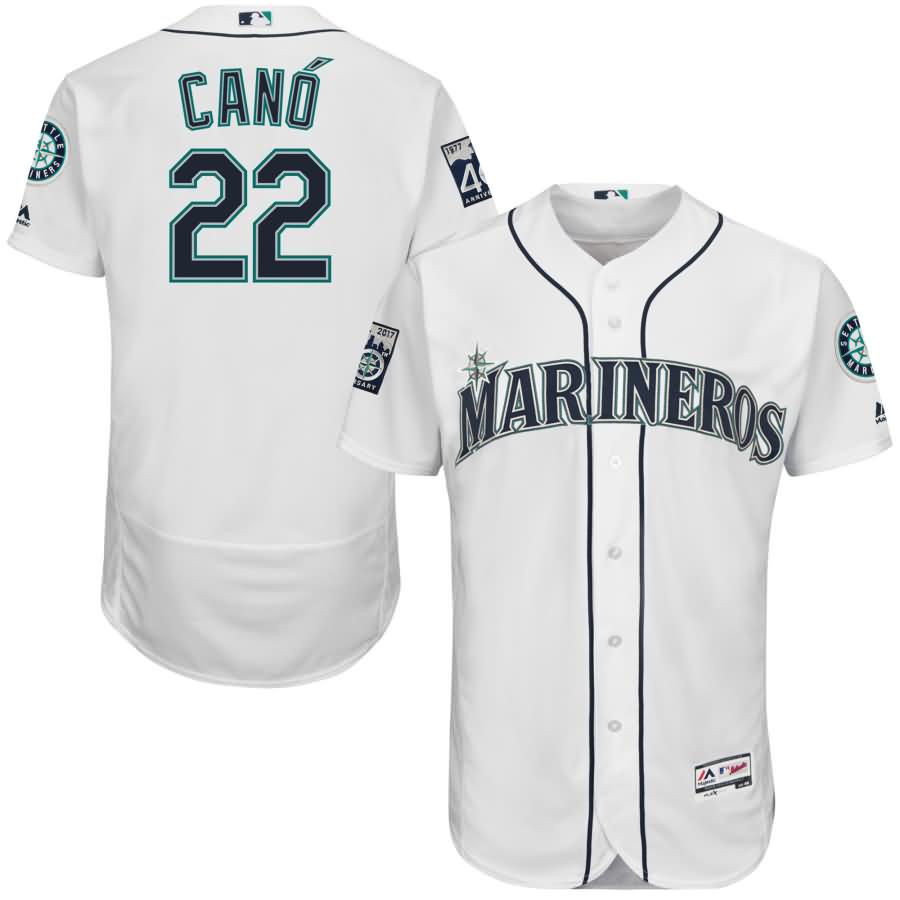 Robinson Cano Seattle Mariners Majestic Home On-Field Flex Base Authentic Jersey with Patch - White