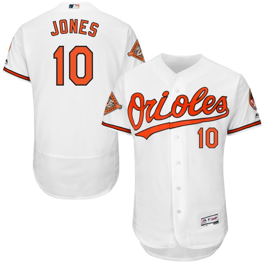 Adam Jones Baltimore Orioles Majestic Home On-Field Flex Base Authentic Jersey with Patch - White