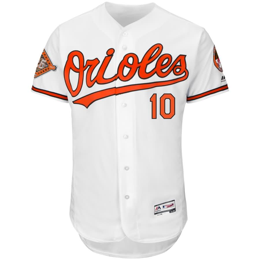 Adam Jones Baltimore Orioles Majestic Home On-Field Flex Base Authentic Jersey with Patch - White