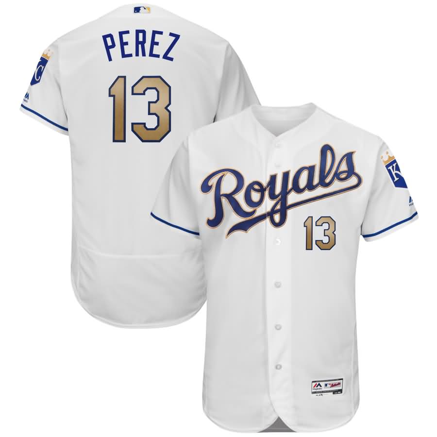 Salvador Perez Kansas City Royals Majestic 2017 Home Flex Base Authentic Jersey - White