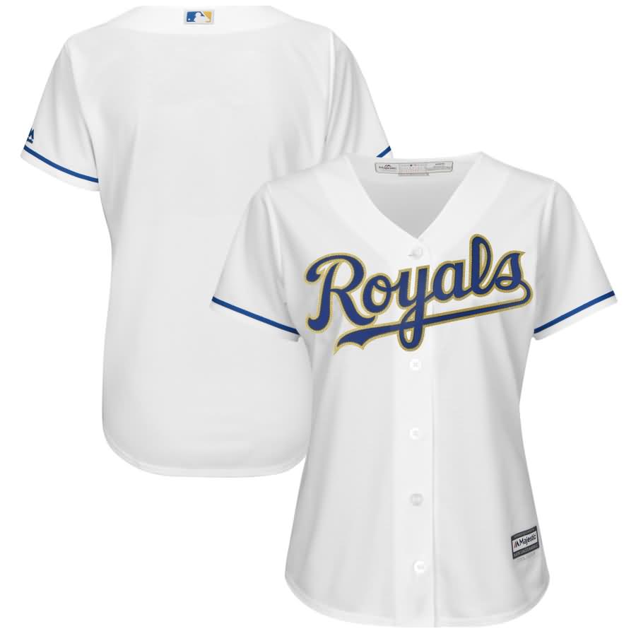 Kansas City Royals Majestic Women's 2017 Home Cool Base Replica Team Jersey - White