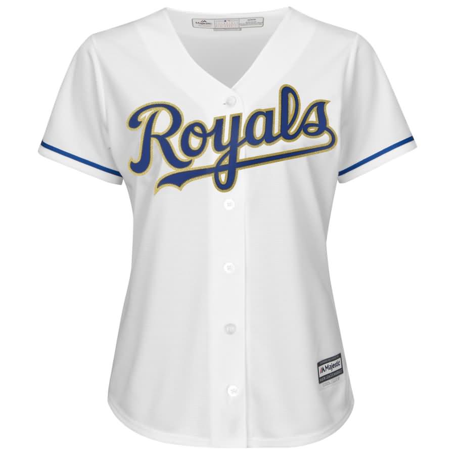 Kansas City Royals Majestic Women's 2017 Home Cool Base Replica Team Jersey - White