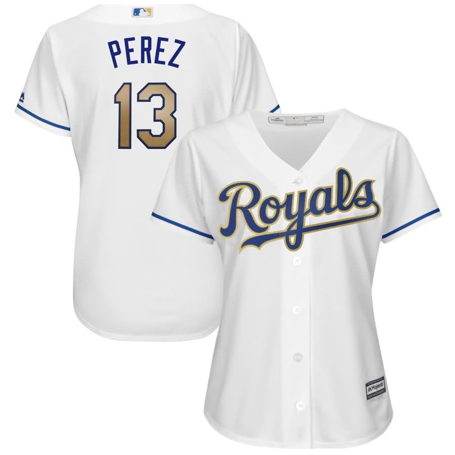 Salvador Perez Kansas City Royals Majestic Women's 2017 Home Cool Base Replica Jersey - White