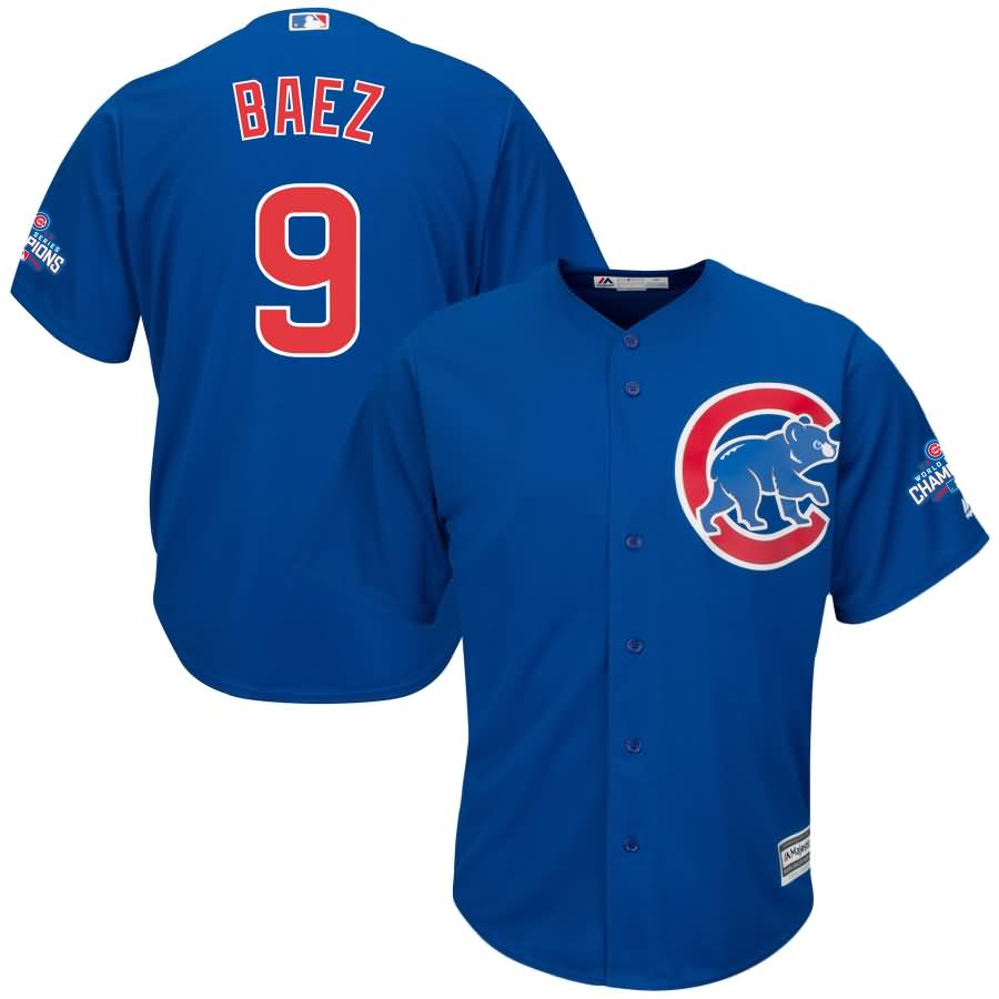 Javier Baez Chicago Cubs Majestic Alternate 2016 World Series Champions Team Logo Patch Player Jersey - Royal