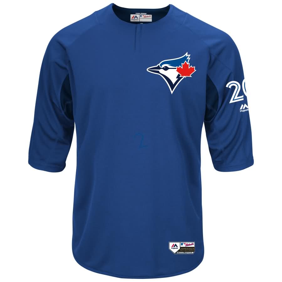 Josh Donaldson Toronto Blue Jays Majestic Authentic Collection On-Field 3/4-Sleeve Player Batting Practice Jersey - Royal/Navy