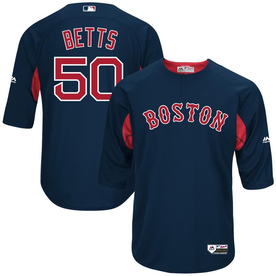 Mookie Betts Boston Red Sox Majestic Authentic Collection On-Field 3/4-Sleeve Player Batting Practice Jersey - Navy