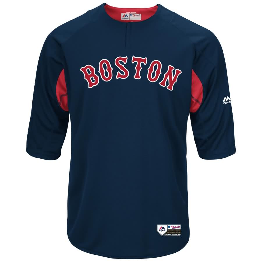 Mookie Betts Boston Red Sox Majestic Authentic Collection On-Field 3/4-Sleeve Player Batting Practice Jersey - Navy