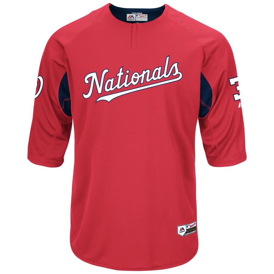 Bryce Harper Washington Nationals Majestic Authentic Collection On-Field 3/4-Sleeve Player Batting Practice Jersey - Red/Navy