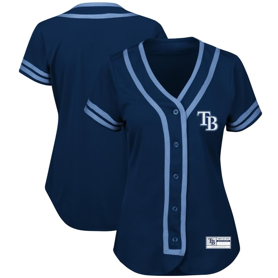 Tampa Bay Rays Majestic Women's Fashion Absolute Victory Cool Base Team Jersey - Navy/Light Blue