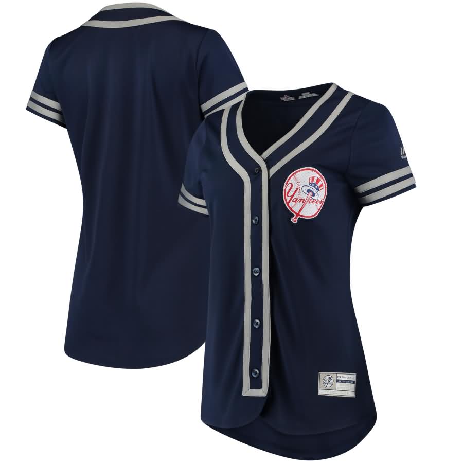 New York Yankees Majestic Women's Absolute Victory Fashion Team Jersey - Navy/Gray