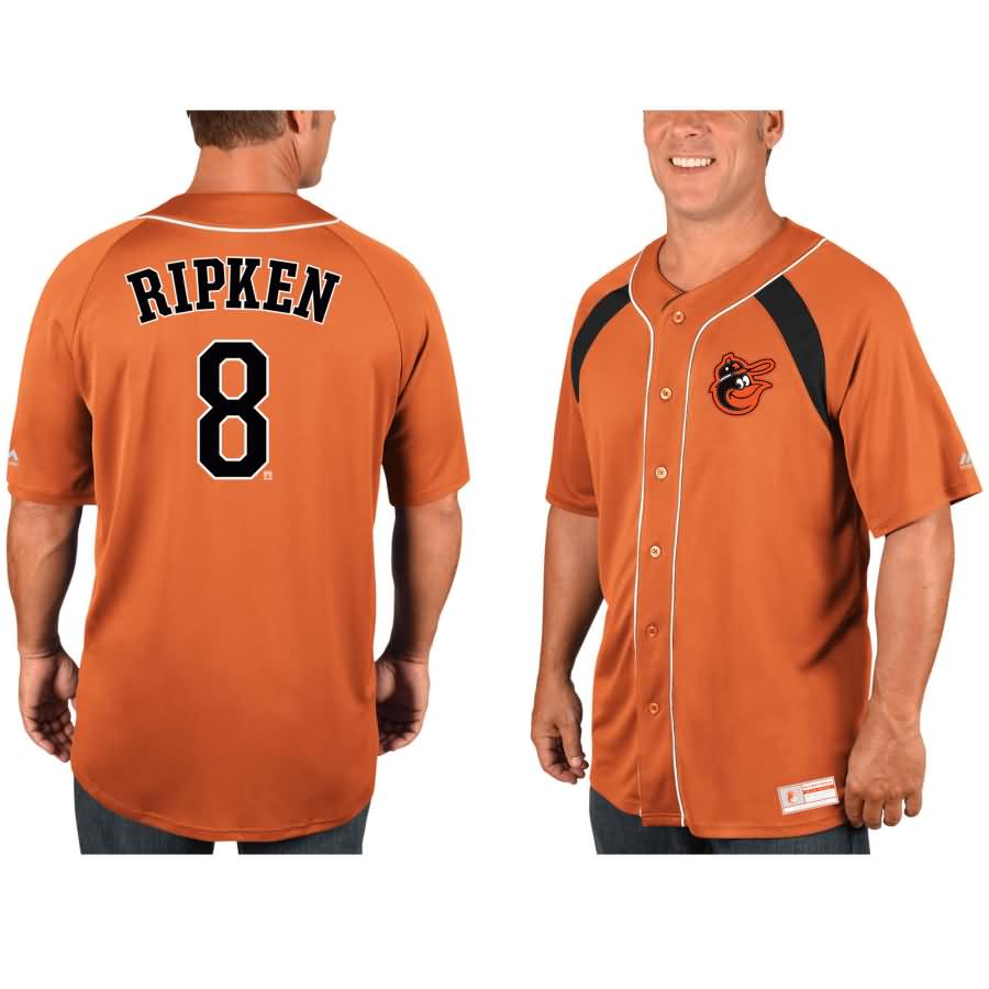 Cal Ripken Jr. Baltimore Orioles Majestic Cooperstown Collection Peak Power Cool Base Fashion Player Jersey - Orange/Black