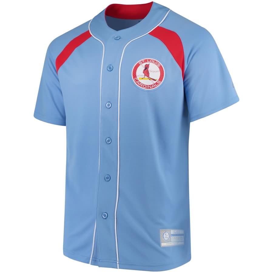 Ozzie Smith St. Louis Cardinals Majestic Cooperstown Collection Peak Power Fashion Player Jersey - Light Blue/Red