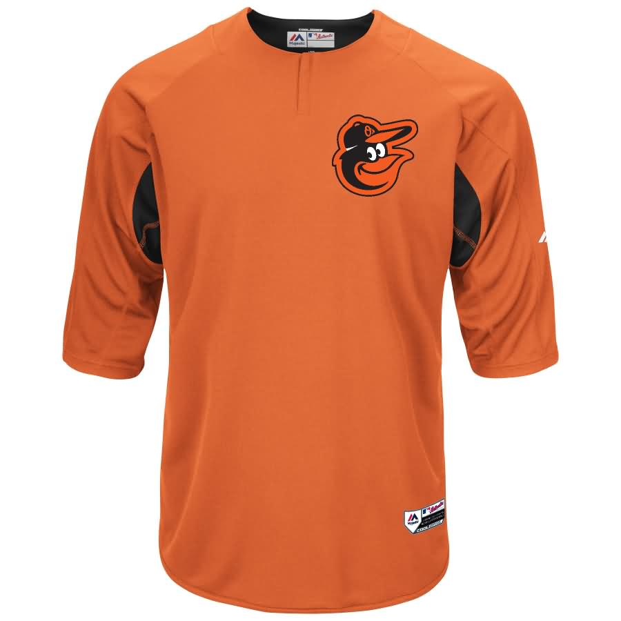 Baltimore Orioles Majestic Authentic Collection On-Field 3/4-Sleeve Batting Practice Jersey - Orange/Black