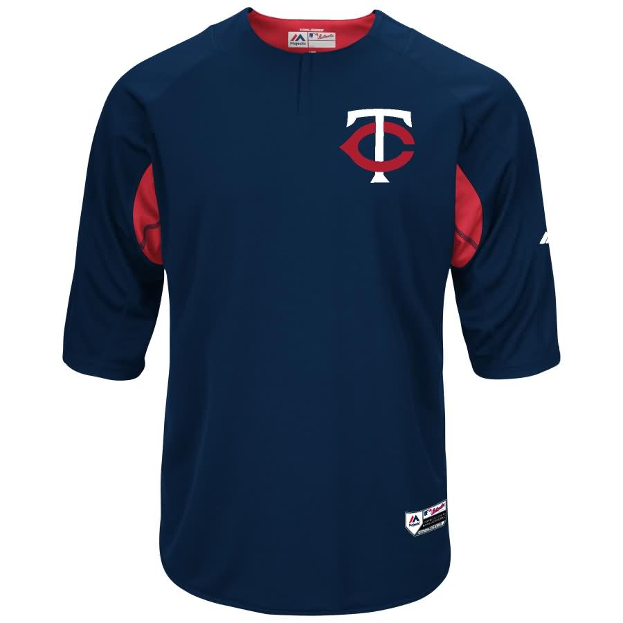 Minnesota Twins Majestic Authentic Collection On-Field 3/4-Sleeve Batting Practice Jersey - Navy/Red