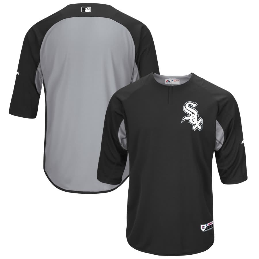 Chicago White Sox Majestic Authentic Collection On-Field 3/4-Sleeve Batting Practice Jersey - Black/Gray