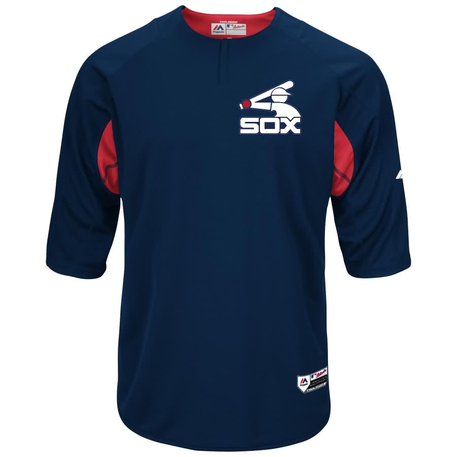 Chicago White Sox Majestic Authentic Collection On-Field 3/4-Sleeve Batting Practice Jersey - Navy/Red