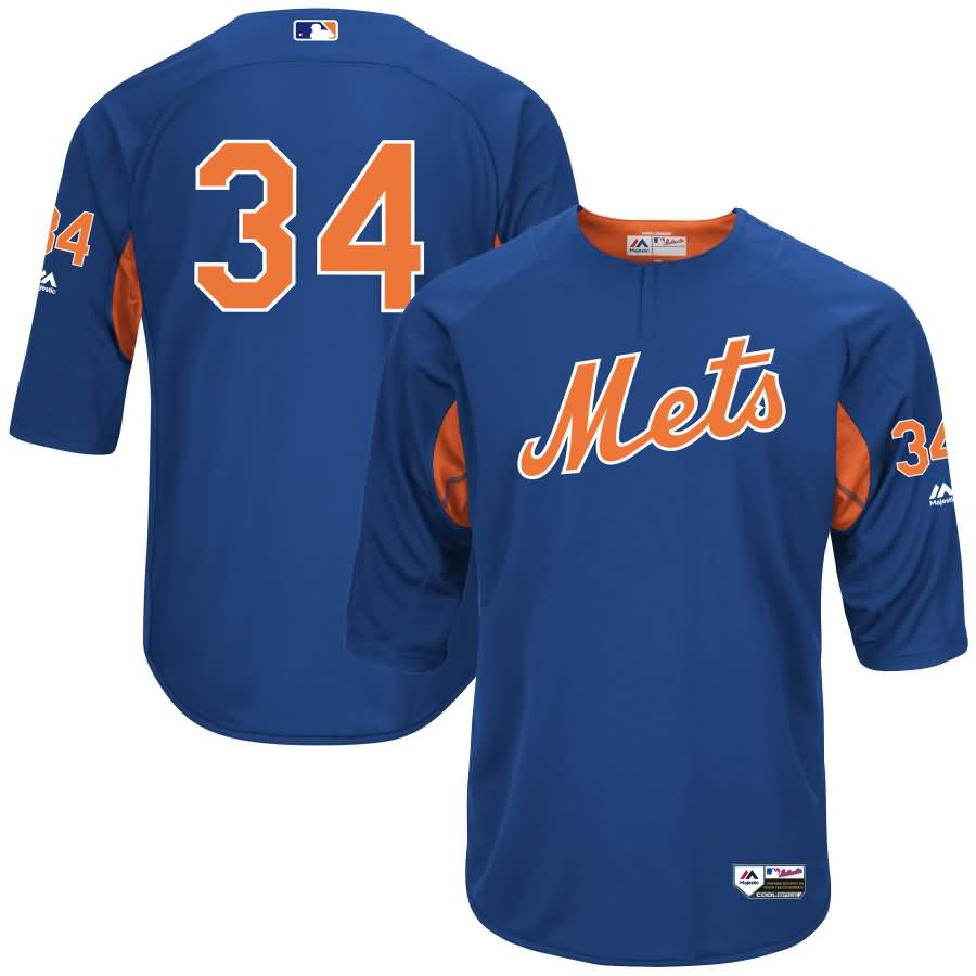 Noah Syndergaard New York Mets Majestic Authentic Collection On-Field 3/4-Sleeve Player Batting Practice Jersey - Royal/Orange