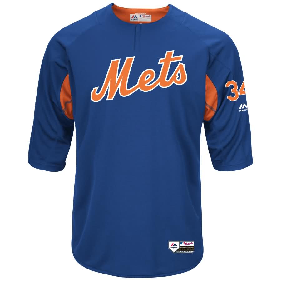 Noah Syndergaard New York Mets Majestic Authentic Collection On-Field 3/4-Sleeve Player Batting Practice Jersey - Royal/Orange