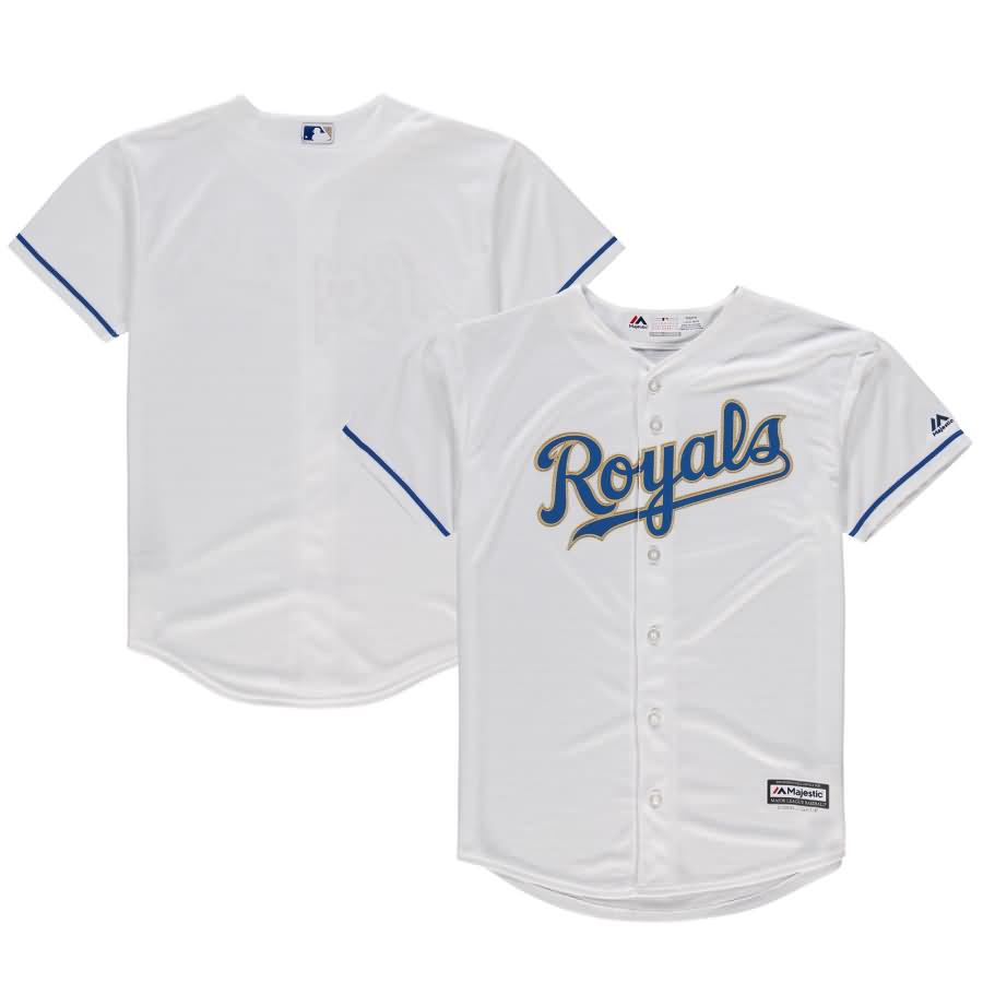 Kansas City Royals Majestic Youth Home Official Cool Base Team Jersey - White