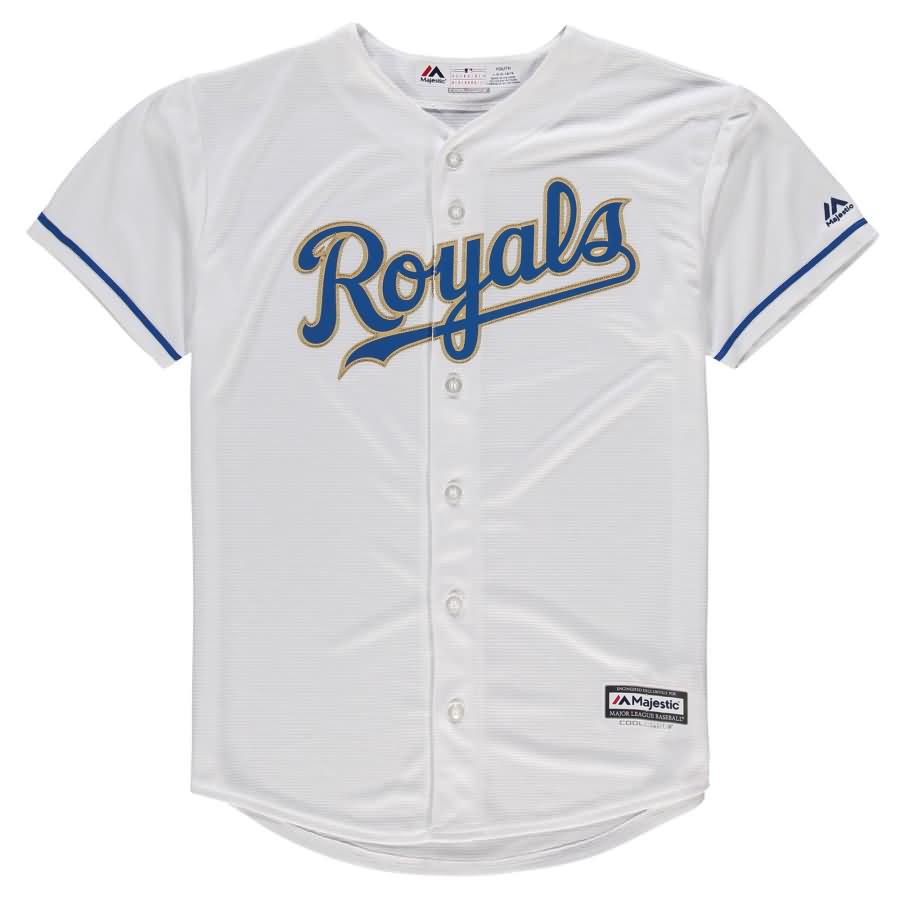 Kansas City Royals Majestic Youth Home Official Cool Base Team Jersey - White