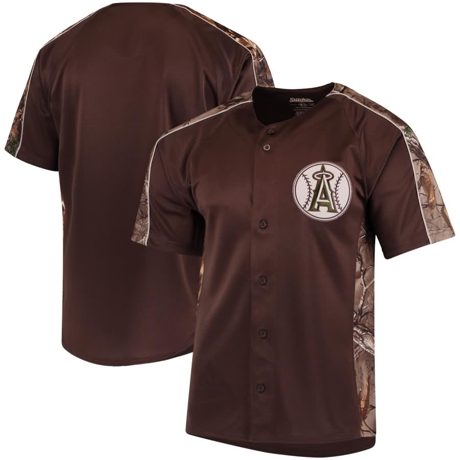 Los Angeles Angels Stitches Replica Jersey - Realtree Camo