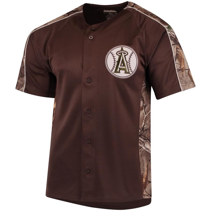 Los Angeles Angels Stitches Replica Jersey - Realtree Camo