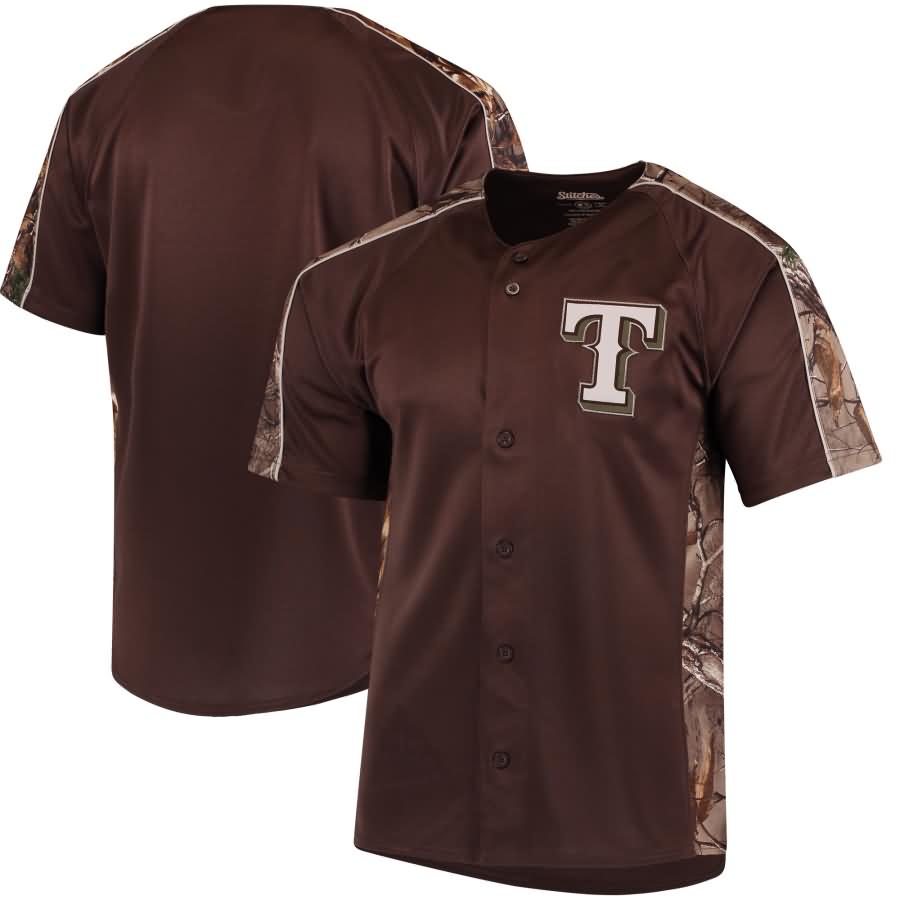 Texas Rangers Stitches Replica Jersey - Realtree Camo