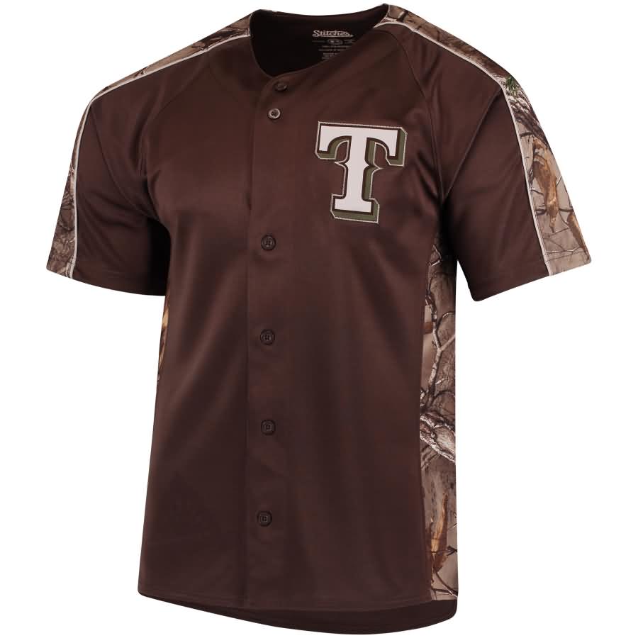 Texas Rangers Stitches Replica Jersey - Realtree Camo