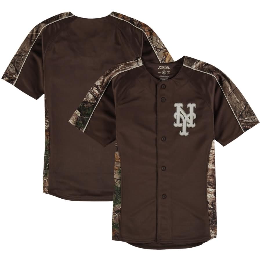 New York Mets Stitches Youth Replica Jersey - Realtree Camo