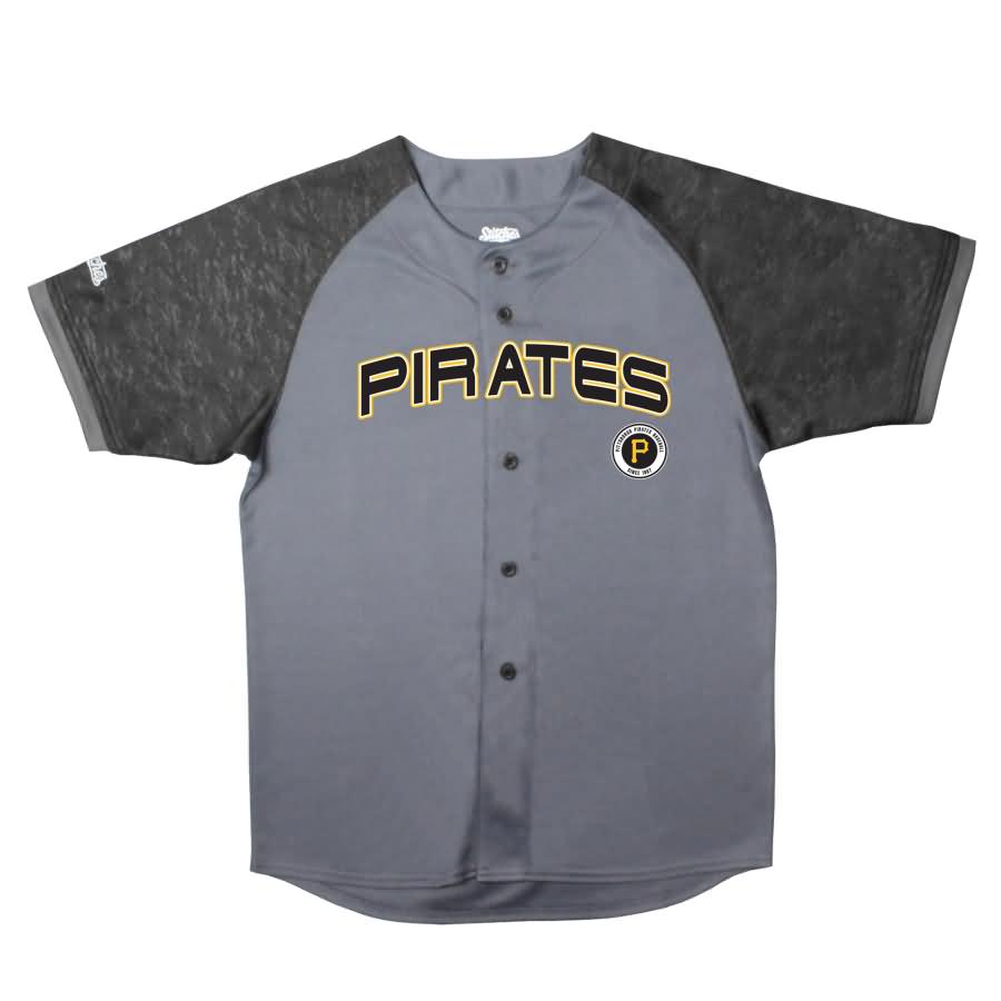 Pittsburgh Pirates Stitches Youth Glitch Jersey - Charcoal/Black