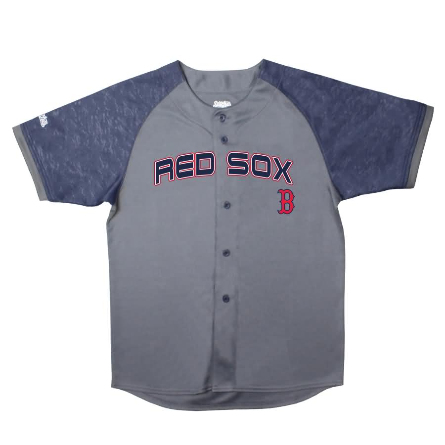 Boston Red Sox Stitches Youth Glitch Jersey - Charcoal/Navy