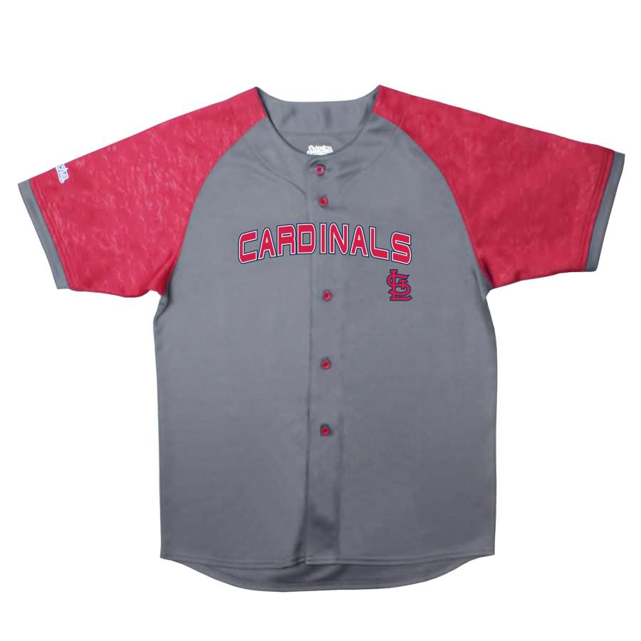 St. Louis Cardinals Stitches Youth Glitch Jersey - Charcoal/Red